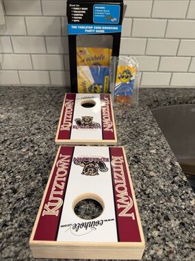 Coinhole Mini Coinhole Set - White & Maroon Kutztown University
